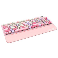 GEEZER 青轴机械键盘发光无线蓝牙有线三模连接适用于苹果华为平板 芭比粉混彩