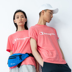 Champion [品牌直营]短袖圆领T恤男女情侣夏休闲运动宽松上衣棉官方正品