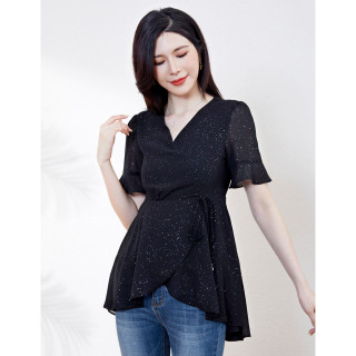 shezi 奢姿 2022年夏装新款大码女装胖妹妹时尚v领气质休闲简约肥mm