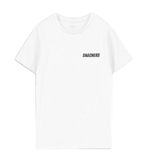 SKECHERS 斯凯奇 KNITSHORTSLEEVETEE 儿童T恤 L220K056/0019 亮白色 160cm