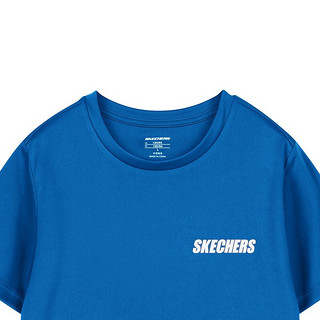 SKECHERS 斯凯奇 KNITSHORTSLEEVETEE 儿童T恤 L220K056/002U 航海蓝 170cm