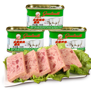 greatwall BRAND 长城牌 火腿午餐肉猪肉罐头 198g*3罐