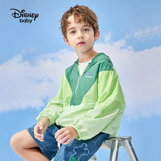 迪士尼 Disney 童装儿童男童防晒衣服中大童冰凉轻薄款外套连帽皮肤衣2022夏款 DB221IE02 绿 130