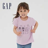 Gap 盖璞 布莱纳女幼童纯棉短袖T恤708517 春季新款洋气童装