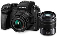 Panasonic 松下 电器 Lumix G7 4K 数码无反光镜相机双镜头套装，带Lumix G Vario 14-42mm和45-150mm镜头