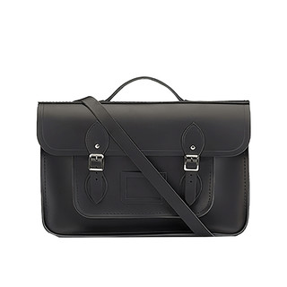 Cambridge Satchel Batchel系列 男女款经典斜挎手提包 哑光经典黑 大号