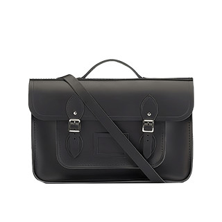 Cambridge Satchel Batchel系列 男女款经典斜挎手提包 哑光经典黑 大号