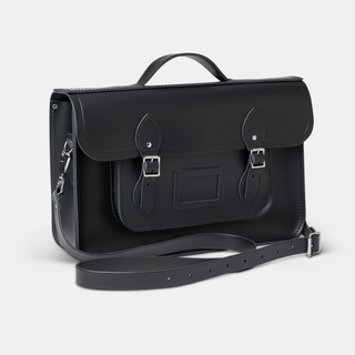 Cambridge Satchel Batchel系列 男女款经典斜挎手提包 哑光经典黑 大号