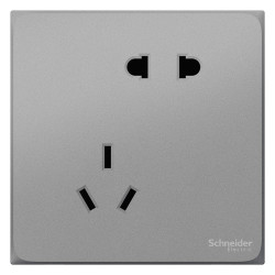 Schneider Electric 施耐德电气 皓呈系列 错位五孔插座面板 薄雾灰色 10只装