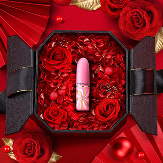 M·A·C 魅可 口红棒棒糖646情人节送礼套装实用送老婆 棒棒糖限定 #BRAVE-RED-水润樱桃红（送八角玫瑰花礼盒）