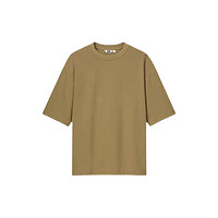 UNIQLO 优衣库 U系列 AIRism 男女款圆领五分袖T恤 444999 浅褐色 L