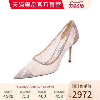 JIMMY CHOO JimmyChooLOVE85粉色闪粉网纱高跟女鞋婚鞋