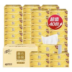 Breeze 清风 原木金装系列 抽纸 3层100抽40包（190mm*120mm）