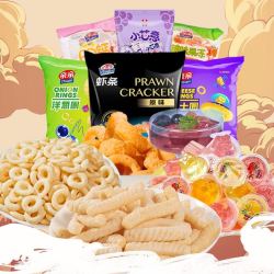 qinqin亲亲果冻虾条组合共14包