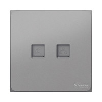 Schneider Electric 施耐德电气 皓呈系列 A3T32TDRJ5_PG_C1 电话+超五类电脑插座 薄雾灰