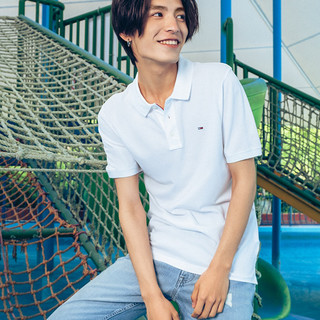 TOMMY HILFIGER 汤米·希尔费格 男士短袖POLO衫 DM0DM04266 白色 L
