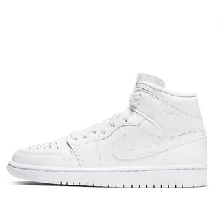 AIR JORDAN 正代系列 Air Jordan 1 Mid 女子篮球鞋 BQ6472 漆皮白 38