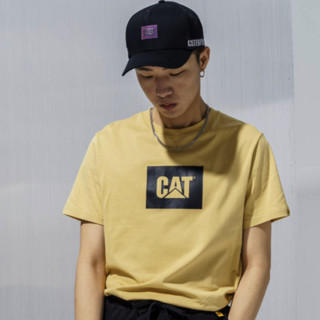 CAT 卡特彼勒 男女款圆领短袖T恤 CK3TSQD2601 黄色 S