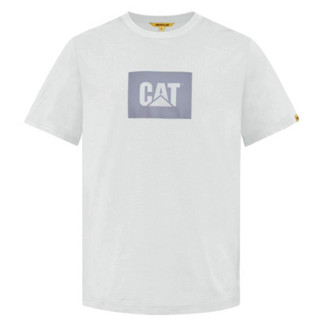 CAT 卡特彼勒 男女款圆领短袖T恤 CK3TSQD2601 白色 XS