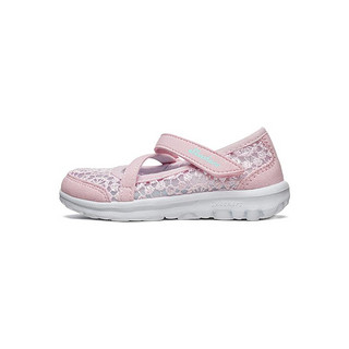 SKECHERS 斯凯奇 GO WALK系列 女童学步鞋 81170N/PKAQ 蕾丝款 粉红色/浅绿色 26码