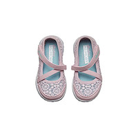 SKECHERS 斯凯奇 GO WALK系列 女童学步鞋 81170N/PKAQ 蕾丝款 粉红色/浅绿色 25码