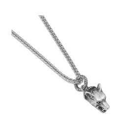 gucci古驰日本直购gucci古驰angerforest系列中性纯银狼头吊坠项链