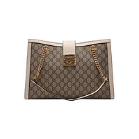 GUCCI 古驰 女包 Padlock系列GG中号手提包 479197 KHNKG 9761 棕色白边 奢侈品礼物送女友