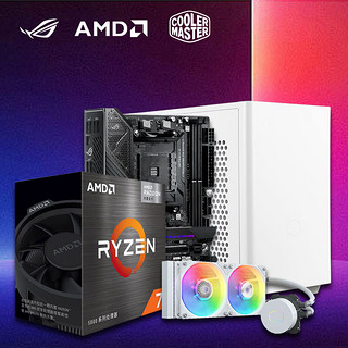 酷冷至尊 COOLERMASTER 酷冷至尊 MASTERBOX 魔方 NR200  非侧透 白色+AMD 5700G  CPU+玩家国度 主板+酷冷至尊 冰神B240 白色版 水冷 散热器