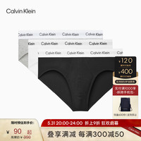 CK内衣男士时尚三条装彩色循环LOGO腰边舒适贴身三角内裤U2661 L I03-红/白/蓝
