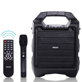 飞利浦 广场舞户外演出无线话筒大功率便携式手提家用小型k歌音响