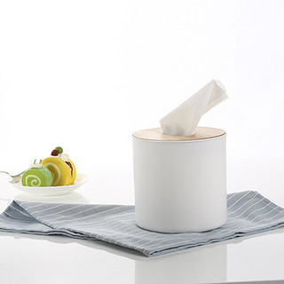 iChoice 家用客厅纸巾盒创意木质卫生间卫生纸盒子原色橡木纸巾抽纸收纳盒 长方形 圆形
