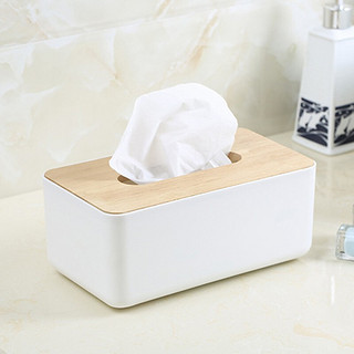 iChoice 家用客厅纸巾盒创意木质卫生间卫生纸盒子原色橡木纸巾抽纸收纳盒 长方形