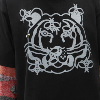 KENZO 凯卓 女士圆领短袖T恤 FB52TS9104SA 黑色 S