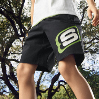 SKECHERS 斯凯奇 KNITSHORTS 男童短裤 L221B127/0018 碳黑 140cm