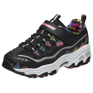 SKECHERS 斯凯奇 D'LITES 儿童休闲运动鞋 80524L/BKMT 黑色/彩色 32码