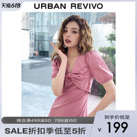 UR2022春夏新品女装甜美温柔风蝴蝶结小个子连衣裙WU11R7EN2000