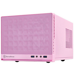 SILVER STONE 银欣 SG13P MINI-ITX机箱 半侧透 粉红色