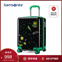 Samsonite 新秀丽 儿童拉杆箱可爱飞机轮行李箱旅行密码箱男女 HB5（18寸、黑色/绿色）