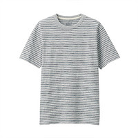 MUJI 無印良品 男士圆领短袖T恤 ABB04A0S 灰色X图案 XL