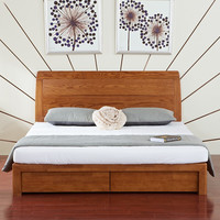 光明家具 15105 中式实木床 1.5m床 箱体款