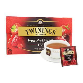 TWININGS 川宁 英国川宁Twinings 四红果果香红茶25片装 袋泡茶 进口茶红茶果茶