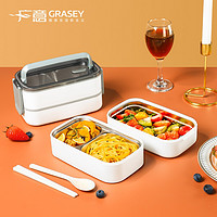 GRASEY 广意 GY7873 304不锈钢饭盒+小麦勺筷