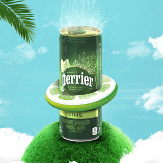 perrier 巴黎水 充气天然矿泉水 青柠味 250ml*35听