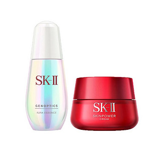 SK-II Skin Power新版大红瓶面霜精华霜80g+小灯泡精华露50ml