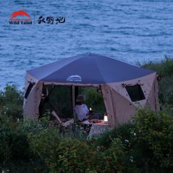 秋野地六角帐篷户外便携式折叠野外露营装备遮阳防雨防蚊自动帐篷