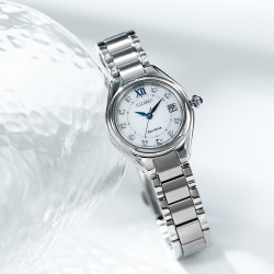 citizen西铁城预售西铁城citizen女士手表小蓝针光动能不锈钢表带防水