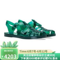 GUCCI 古驰 古奇男鞋凉鞋透明橡胶双G鞋头品牌字母细节经典现代 透明绿色 40