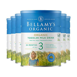BELLAMY'S 贝拉米 有机幼儿配方奶粉 3段 900g*6罐