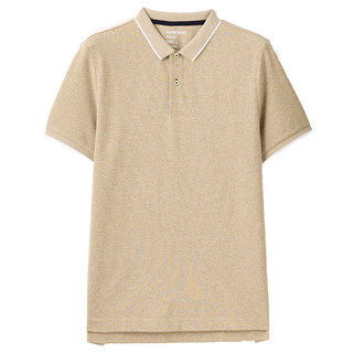 GIORDANO 佐丹奴 男士短袖POLO衫 01011425 雪花银貂褐 S