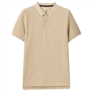 GIORDANO 佐丹奴 男士短袖POLO衫 01011425 雪花银貂褐 S